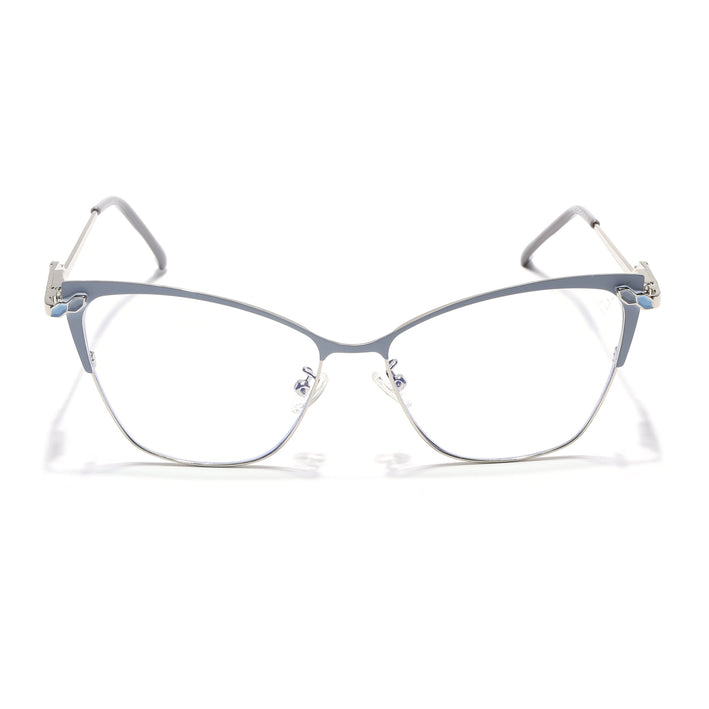 Voyage Glam Sky Blue & Golden Cateye Eyeglasses for Women - MG4401-C5