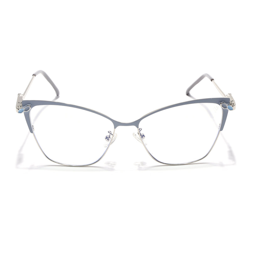Voyage Glam Sky Blue & Golden Cateye Eyeglasses for Women - MG4401-C5