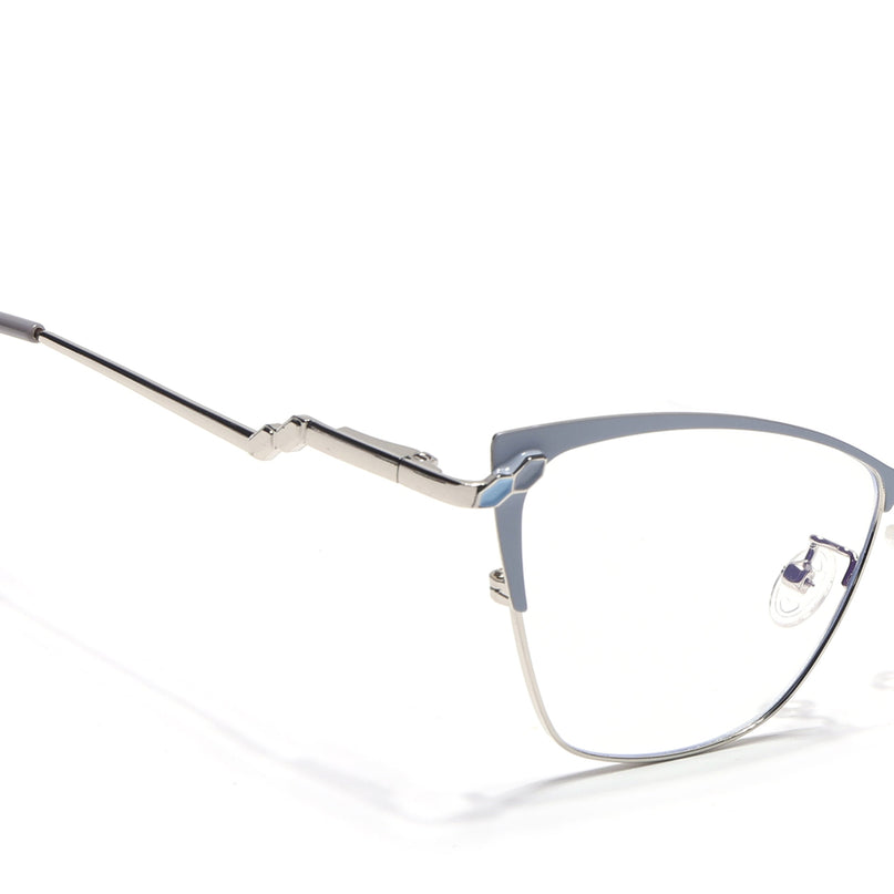 Voyage Glam Sky Blue & Golden Cateye Eyeglasses for Women - MG4401-C5