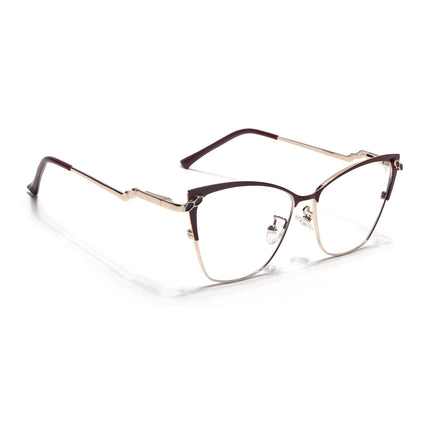 Voyage Glam Red & Golden Cateye Eyeglasses for Women - MG4402-C2