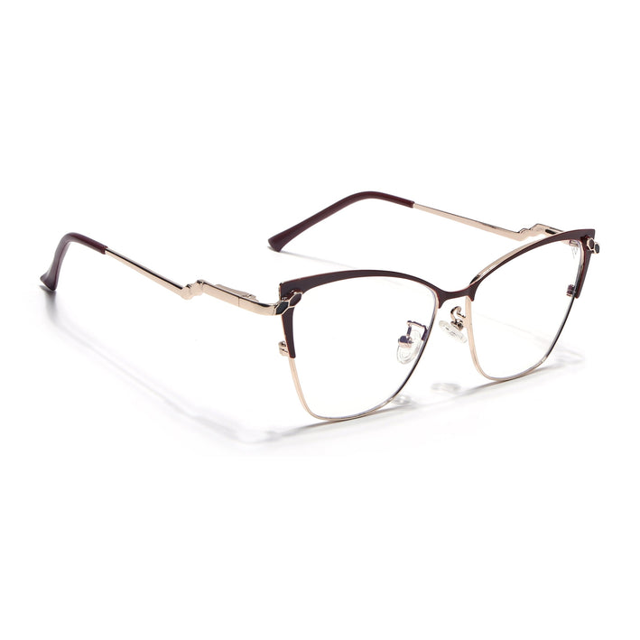 Voyage Glam Red & Golden Cateye Eyeglasses for Women - MG4402-C2