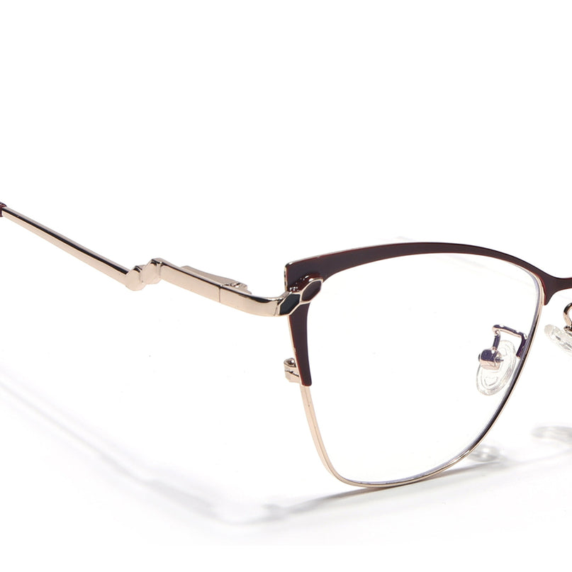 Voyage Glam Red & Golden Cateye Eyeglasses for Women - MG4402-C2