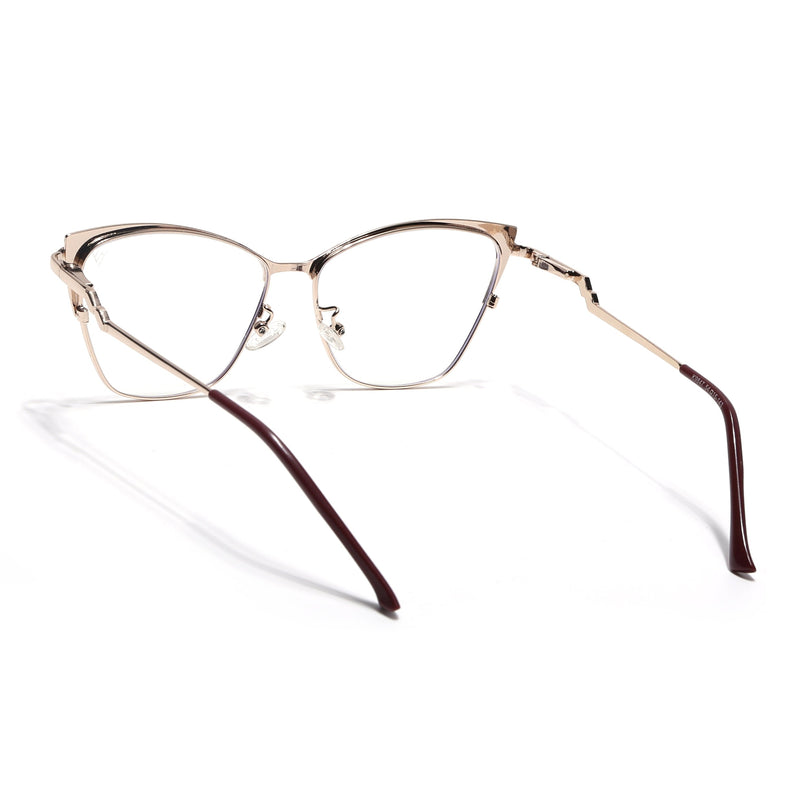 Voyage Glam Red & Golden Cateye Eyeglasses for Women - MG4402-C2