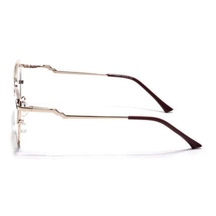 Voyage Glam Red & Golden Cateye Eyeglasses for Women - MG4402-C2