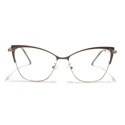 Voyage Glam Purple & Golden Cateye Eyeglasses for Women - MG4403-C3