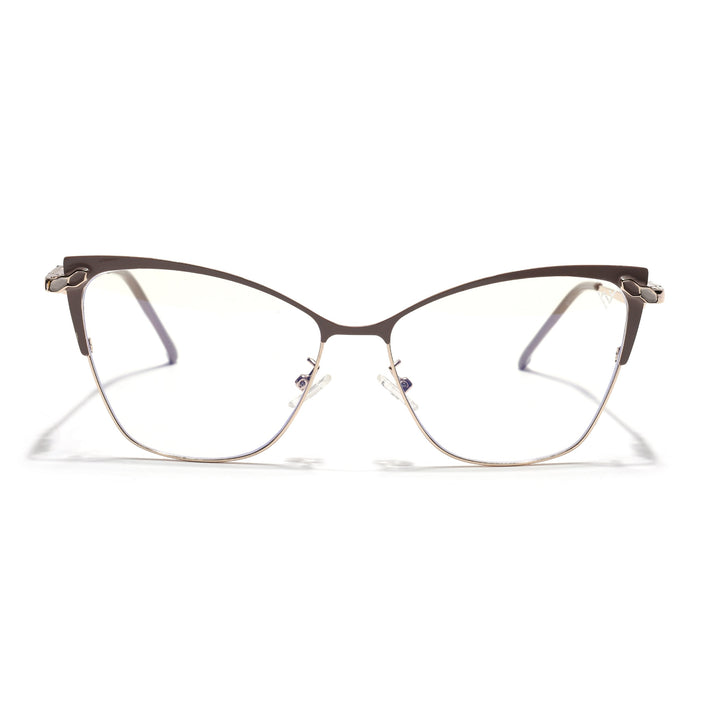 Voyage Glam Purple & Golden Cateye Eyeglasses for Women - MG4403-C3