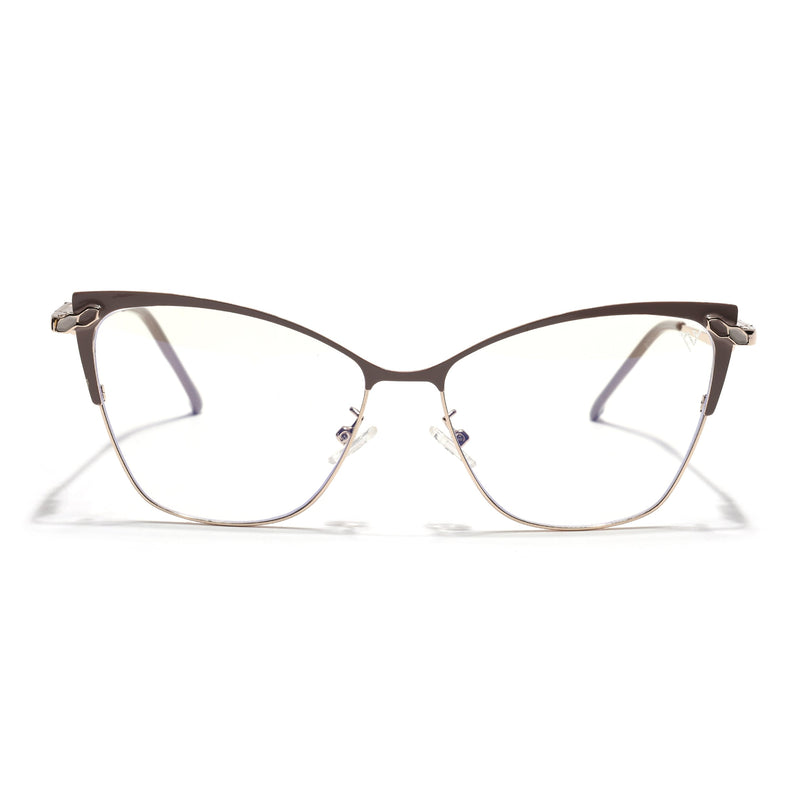 Voyage Glam Purple & Golden Cateye Eyeglasses for Women - MG4403-C3