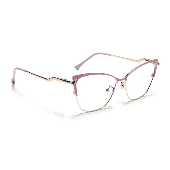 Voyage Glam Pink & Golden Cateye Eyeglasses for Women - MG4404-C4