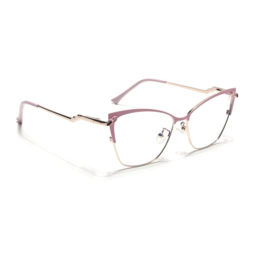 Voyage Glam Pink & Golden Cateye Eyeglasses for Women - MG4404-C4