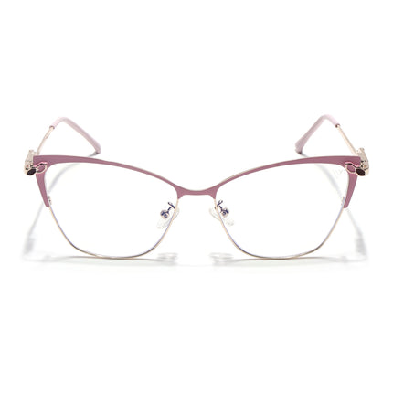 Voyage Glam Pink & Golden Cateye Eyeglasses for Women - MG4404-C4