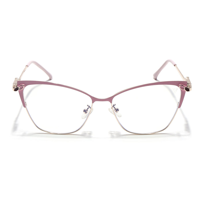 Voyage Glam Pink & Golden Cateye Eyeglasses for Women - MG4404-C4