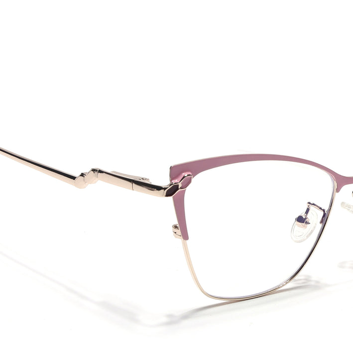 Voyage Glam Pink & Golden Cateye Eyeglasses for Women - MG4404-C4