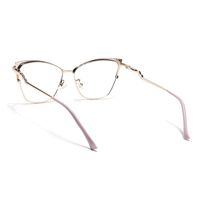 Voyage Glam Pink & Golden Cateye Eyeglasses for Women - MG4404-C4