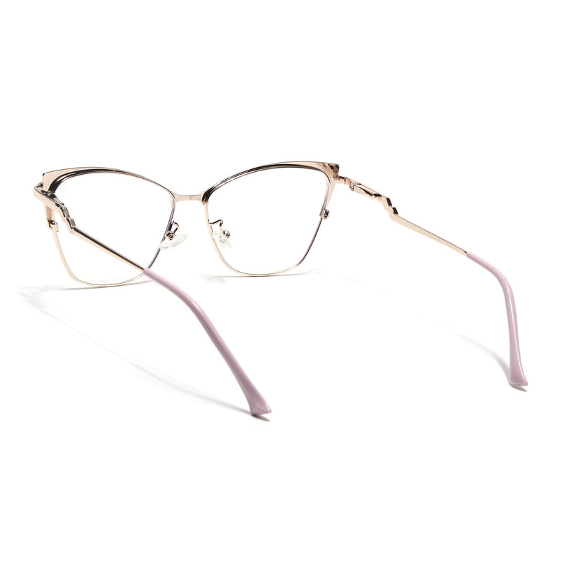 Voyage Glam Pink & Golden Cateye Eyeglasses for Women - MG4404-C4