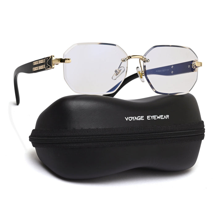 Voyage Golden Rimless Eyeglasses for Men & Women (98524FMG7803)