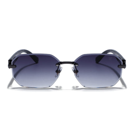 Rimless Sunglasses for Men & Women (Grey & Clear Lens | Grey Frame - MG7797)