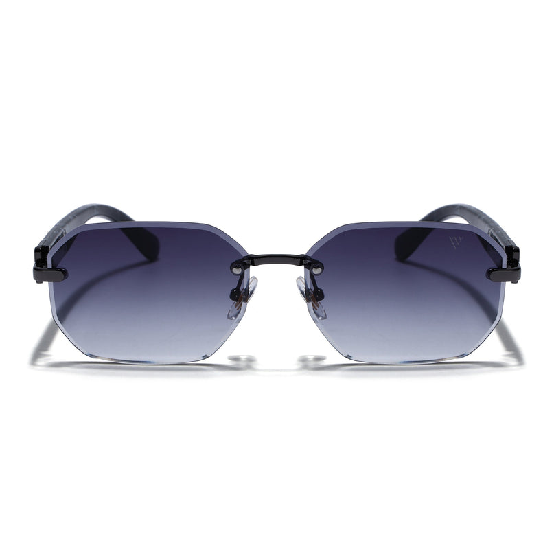 Rimless Sunglasses for Men & Women (Grey & Clear Lens | Grey Frame - MG7797)