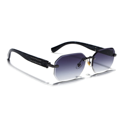 Rimless Sunglasses for Men & Women (Grey & Clear Lens | Grey Frame - MG7797)