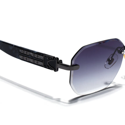 Rimless Sunglasses for Men & Women (Grey & Clear Lens | Grey Frame - MG7797)
