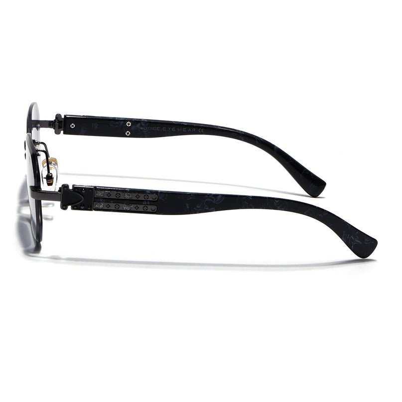 Rimless Sunglasses for Men & Women (Grey & Clear Lens | Grey Frame - MG7797)