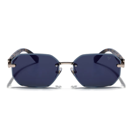 Rimless Sunglasses for Men & Women (Grey Lens | Golden Frame - MG7799)