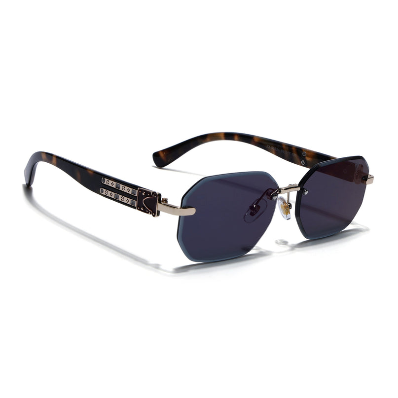Rimless Sunglasses for Men & Women (Grey Lens | Golden Frame - MG7799)