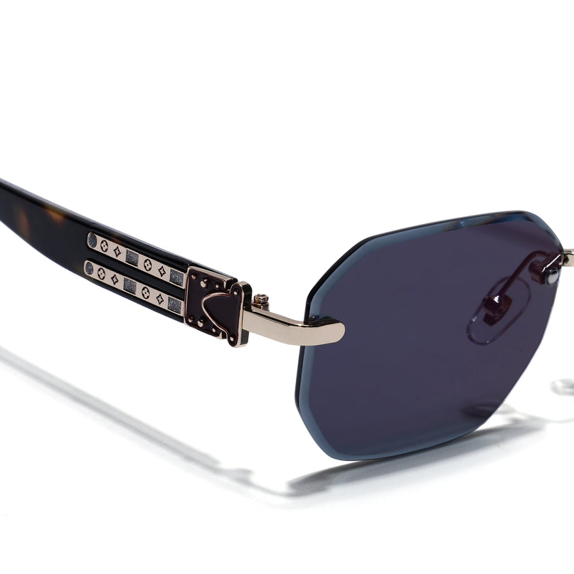 Rimless Sunglasses for Men & Women (Grey Lens | Golden Frame - MG7799)