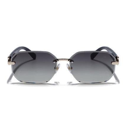 Rimless Sunglasses for Men & Women (Olive Lens | Golden Frame - MG7801)