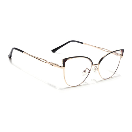 Voyage Glam Black & Golden Cateye Eyeglasses for Women - MG4418-C1