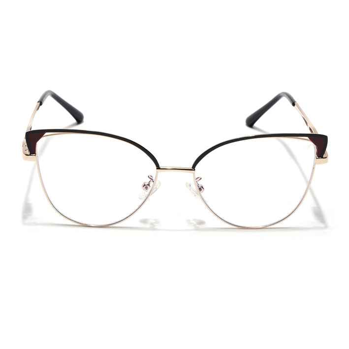 Voyage Glam Black & Golden Cateye Eyeglasses for Women - MG4418-C1