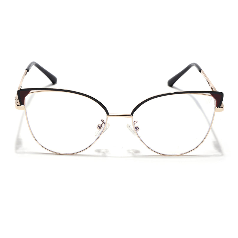 Voyage Glam Black & Golden Cateye Eyeglasses for Women - MG4418-C1