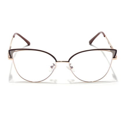 Voyage Glam Brown & Golden Cateye Eyeglasses for Women - MG4420-C2
