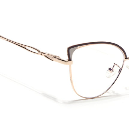 Voyage Glam Brown & Golden Cateye Eyeglasses for Women - MG4420-C2