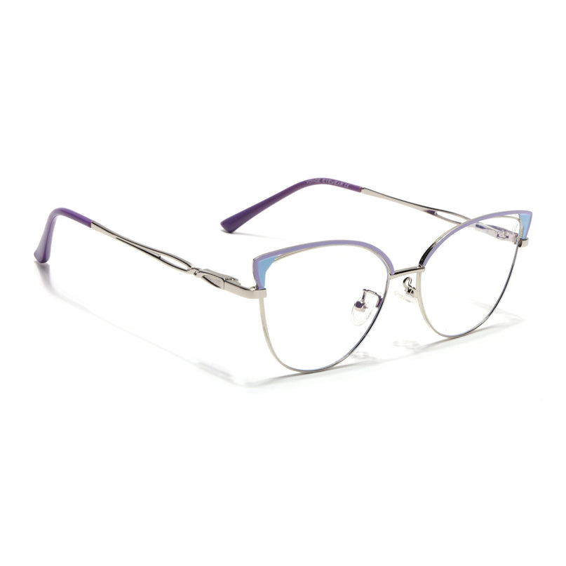 Voyage Glam Purple & Golden Cateye Eyeglasses for Women - MG4422-C4