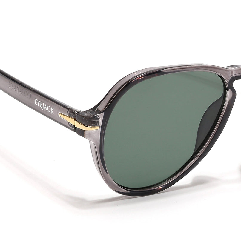 Eyejack Transparent Grey Aviator Sunglasses for Men & Women (986CL974)