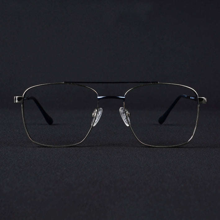 Voyage Silverline Silver & Blue Wayfarer Eyeglasses for Men & Women - MG5447-C1