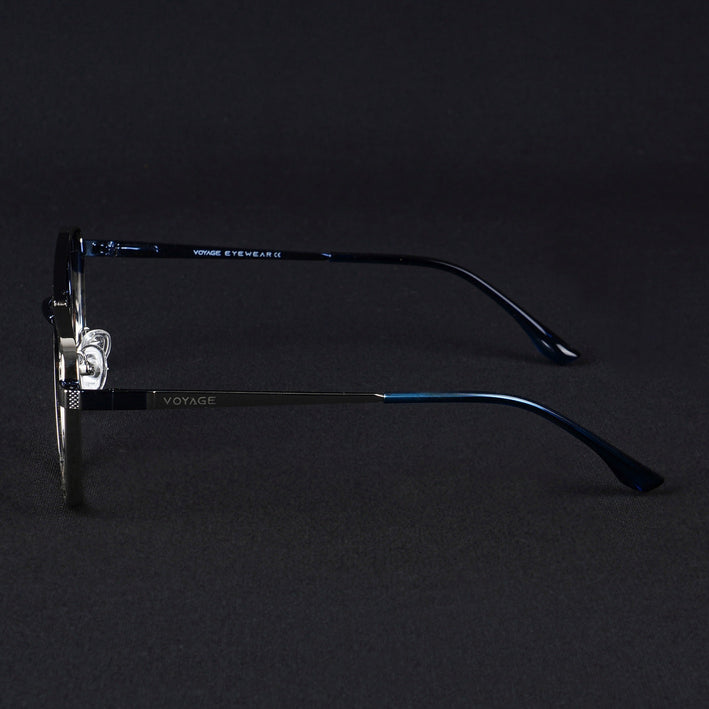 Voyage Silverline Silver & Blue Wayfarer Eyeglasses for Men & Women - MG5447-C1
