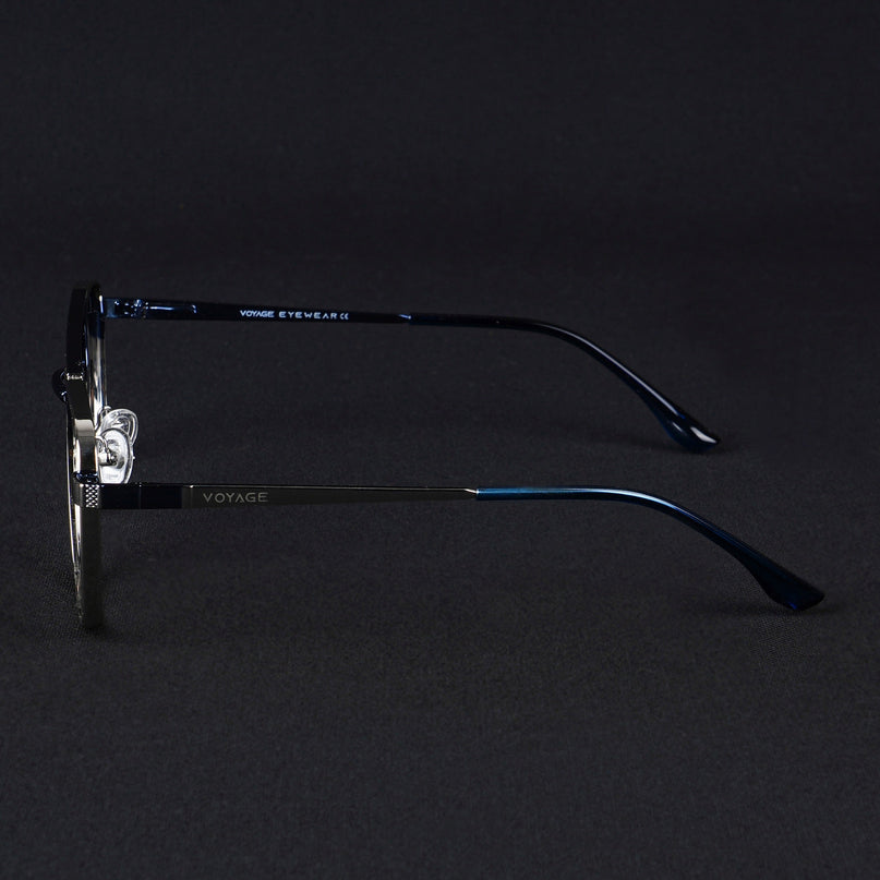 Voyage Silverline Silver & Blue Wayfarer Eyeglasses for Men & Women - MG5447-C1
