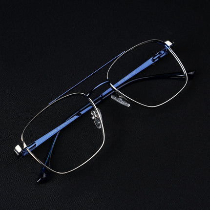 Voyage Silverline Silver & Blue Wayfarer Eyeglasses for Men & Women - MG5447-C1