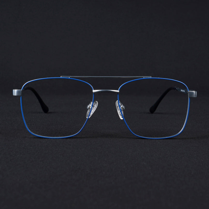Voyage Silverline Blue & Matt Silver Wayfarer Eyeglasses for Men & Women - MG5448-C2