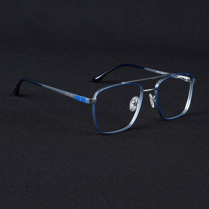 Voyage Silverline Blue & Matt Silver Wayfarer Eyeglasses for Men & Women - MG5448-C2