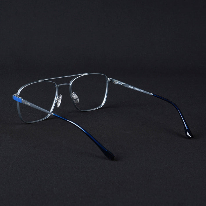 Voyage Silverline Blue & Matt Silver Wayfarer Eyeglasses for Men & Women - MG5448-C2