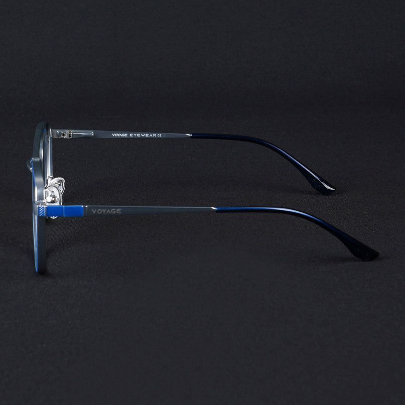 Voyage Silverline Blue & Matt Silver Wayfarer Eyeglasses for Men & Women - MG5448-C2