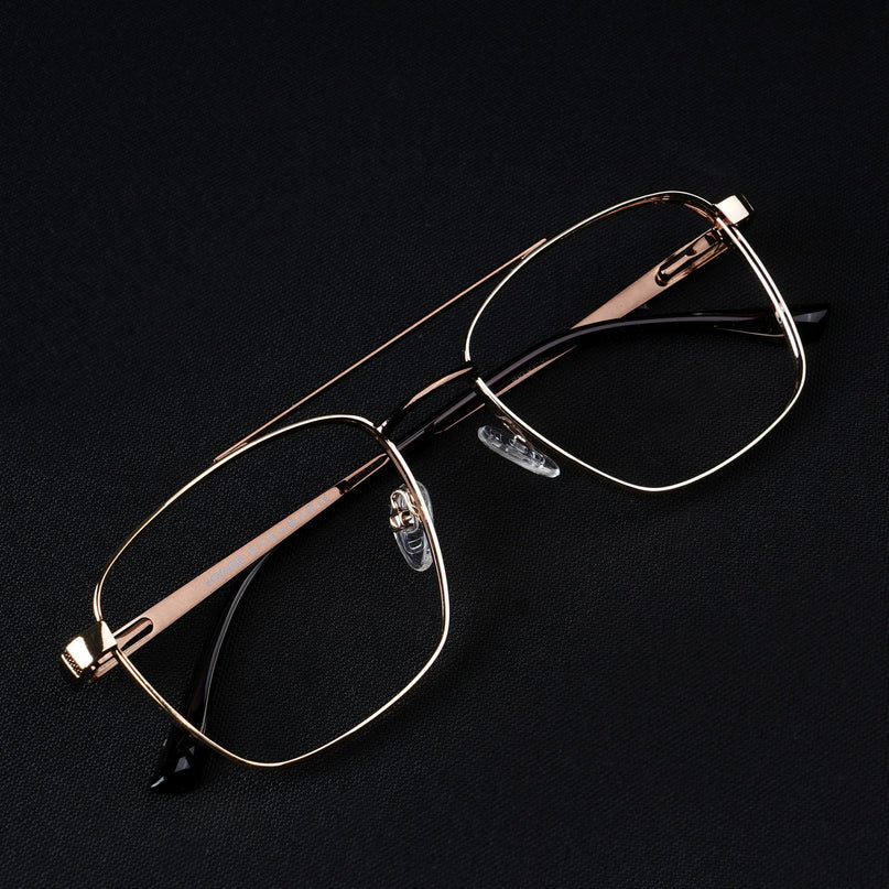 Voyage Silverline Golden Wayfarer Eyeglasses for Men & Women - MG5449-C3