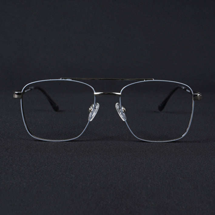 Voyage Silverline Silver & Grey Wayfarer Eyeglasses for Men & Women - MG5450-C4