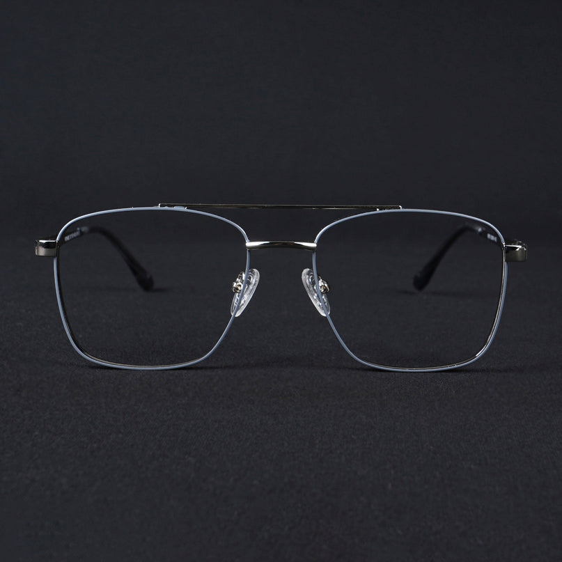Voyage Silverline Silver & Grey Wayfarer Eyeglasses for Men & Women - MG5450-C4