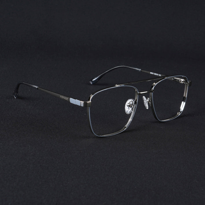 Voyage Silverline Silver & Grey Wayfarer Eyeglasses for Men & Women - MG5450-C4
