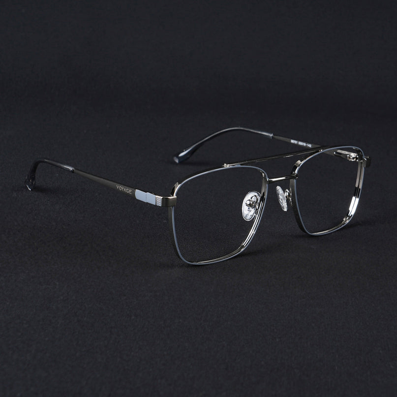 Voyage Silverline Silver & Grey Wayfarer Eyeglasses for Men & Women - MG5450-C4