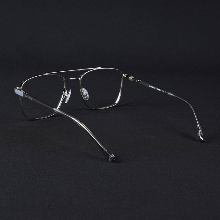 Voyage Silverline Silver & Grey Wayfarer Eyeglasses for Men & Women - MG5450-C4