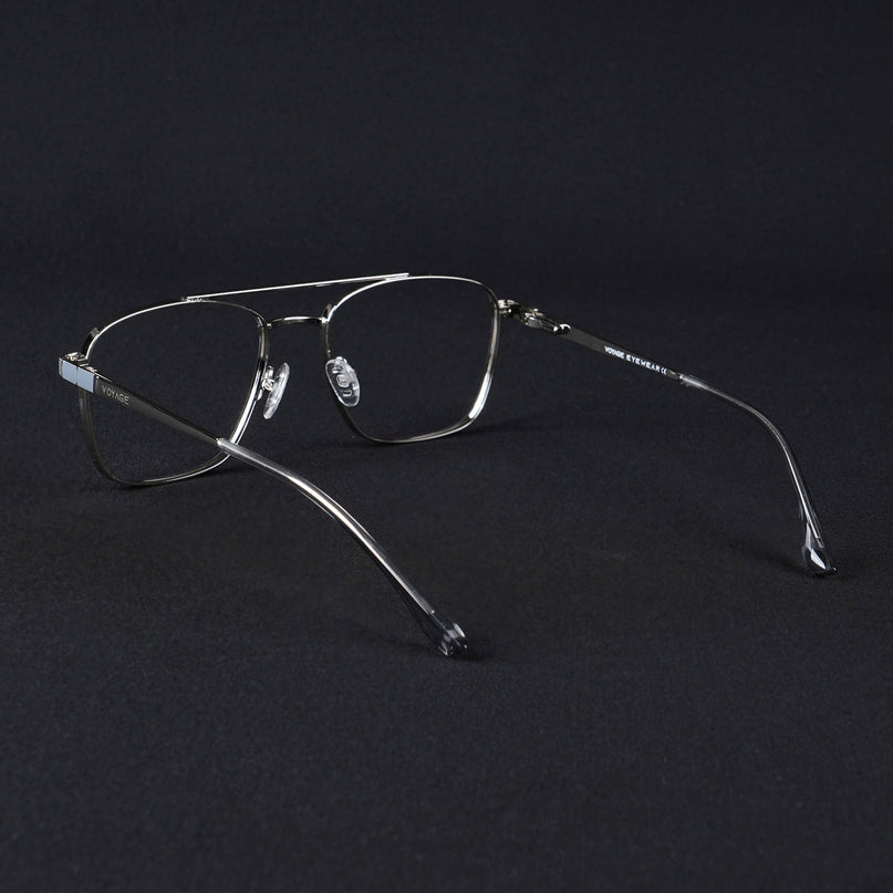Voyage Silverline Silver & Grey Wayfarer Eyeglasses for Men & Women - MG5450-C4